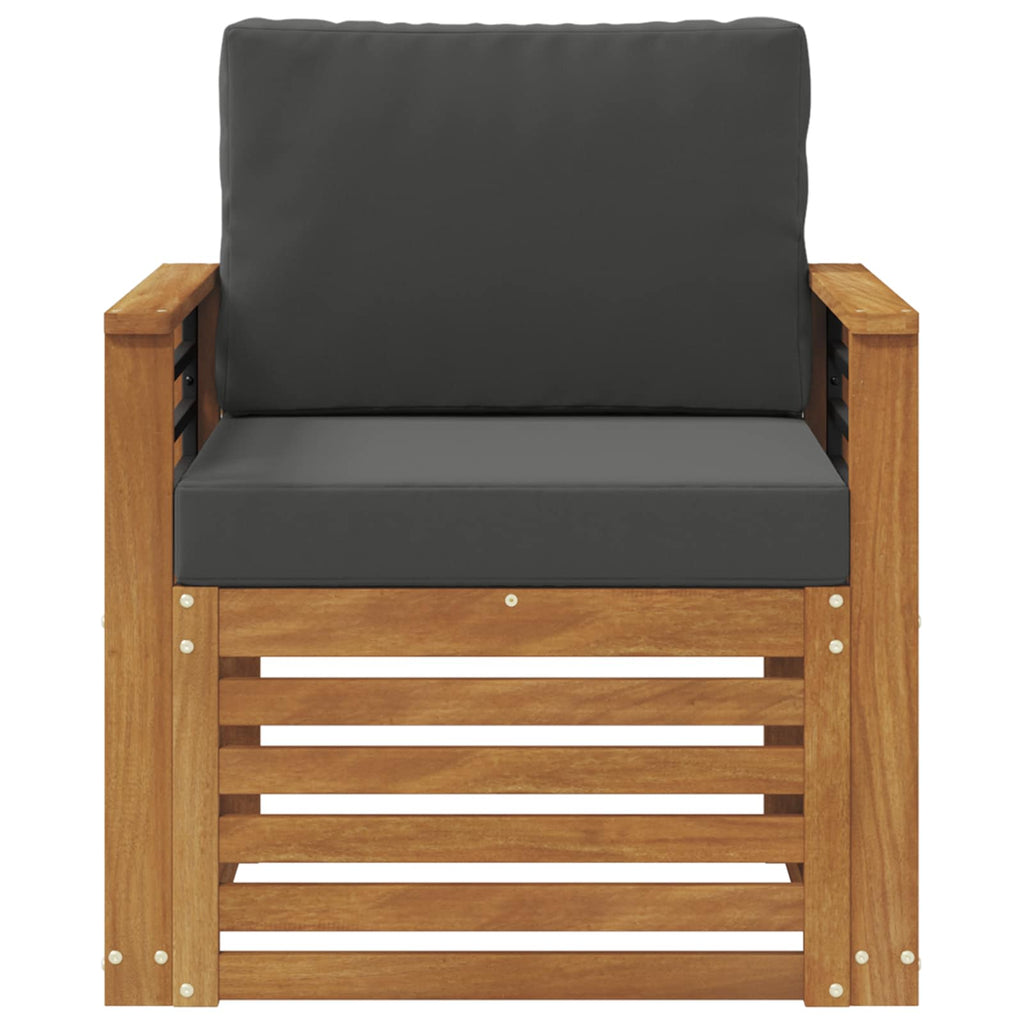 Outdoor-Sofa Massives Akazienholz und Polyester Natur