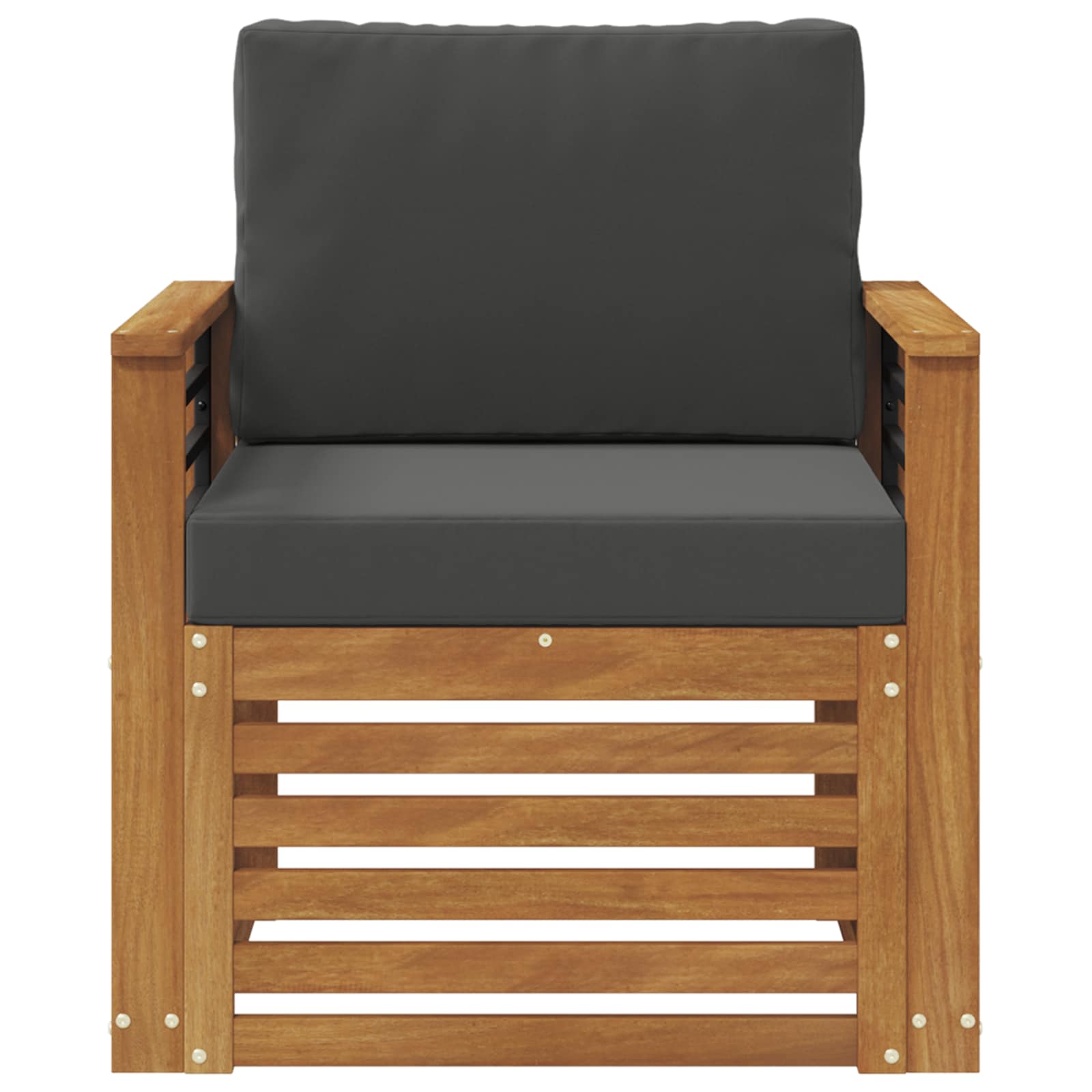 Outdoor-Sofa Massives Akazienholz und Polyester Natur