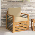 Outdoor-Sofa Massives Akazienholz und Polyester Natur