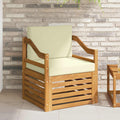 Outdoor-Sofa Massives Akazienholz und Polyester Natur