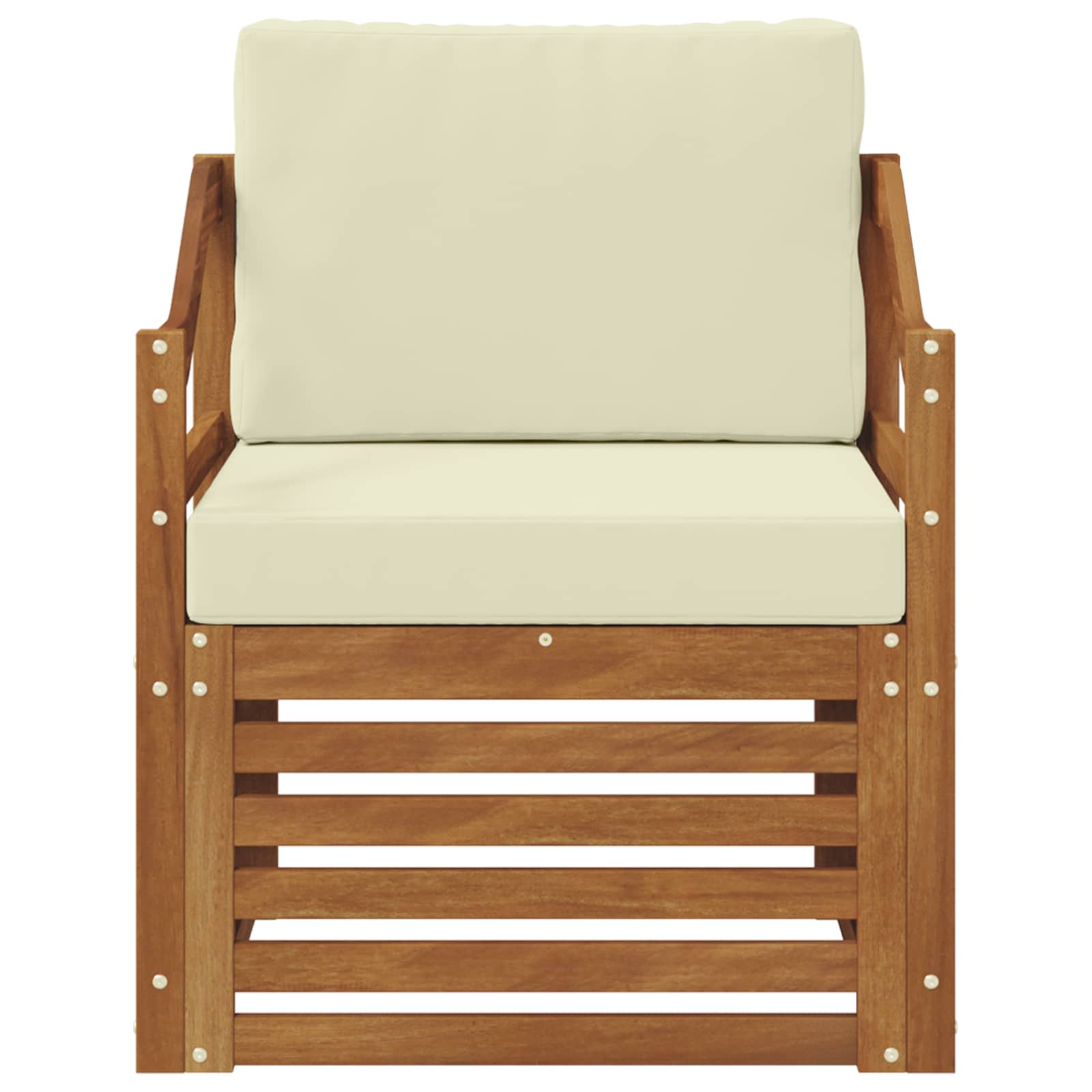 Outdoor-Sofa Massives Akazienholz und Polyester Natur