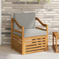 Outdoor-Sofa Massives Akazienholz und Polyester Natur