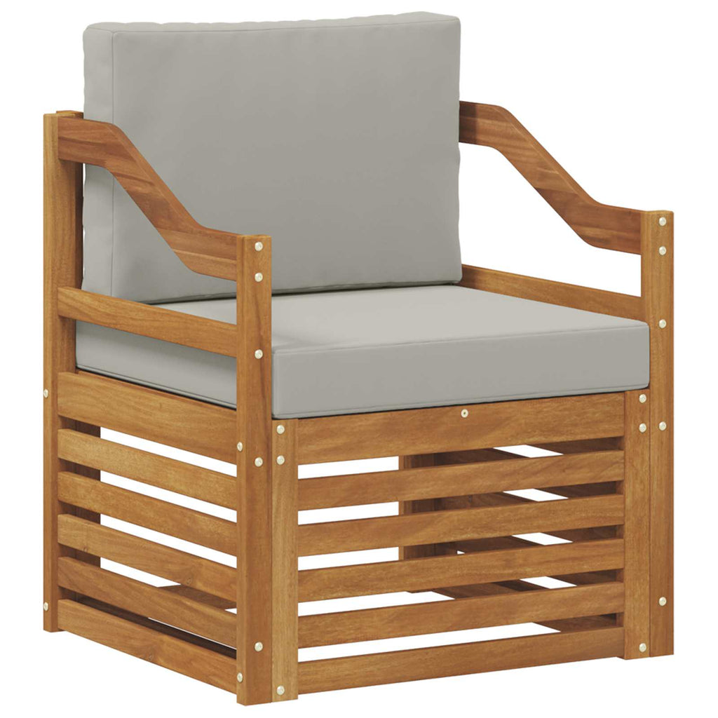 Outdoor-Sofa Massives Akazienholz und Polyester Natur