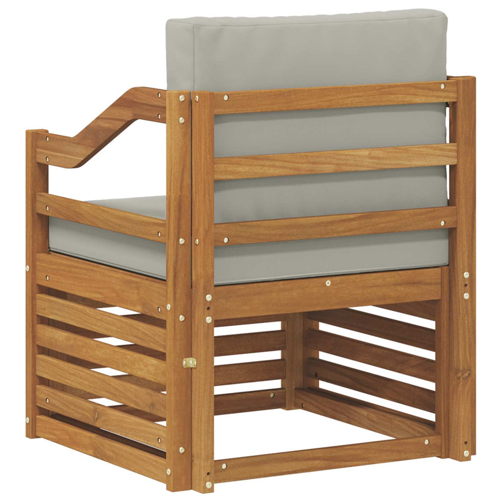 Outdoor-Sofa Massives Akazienholz und Polyester Natur