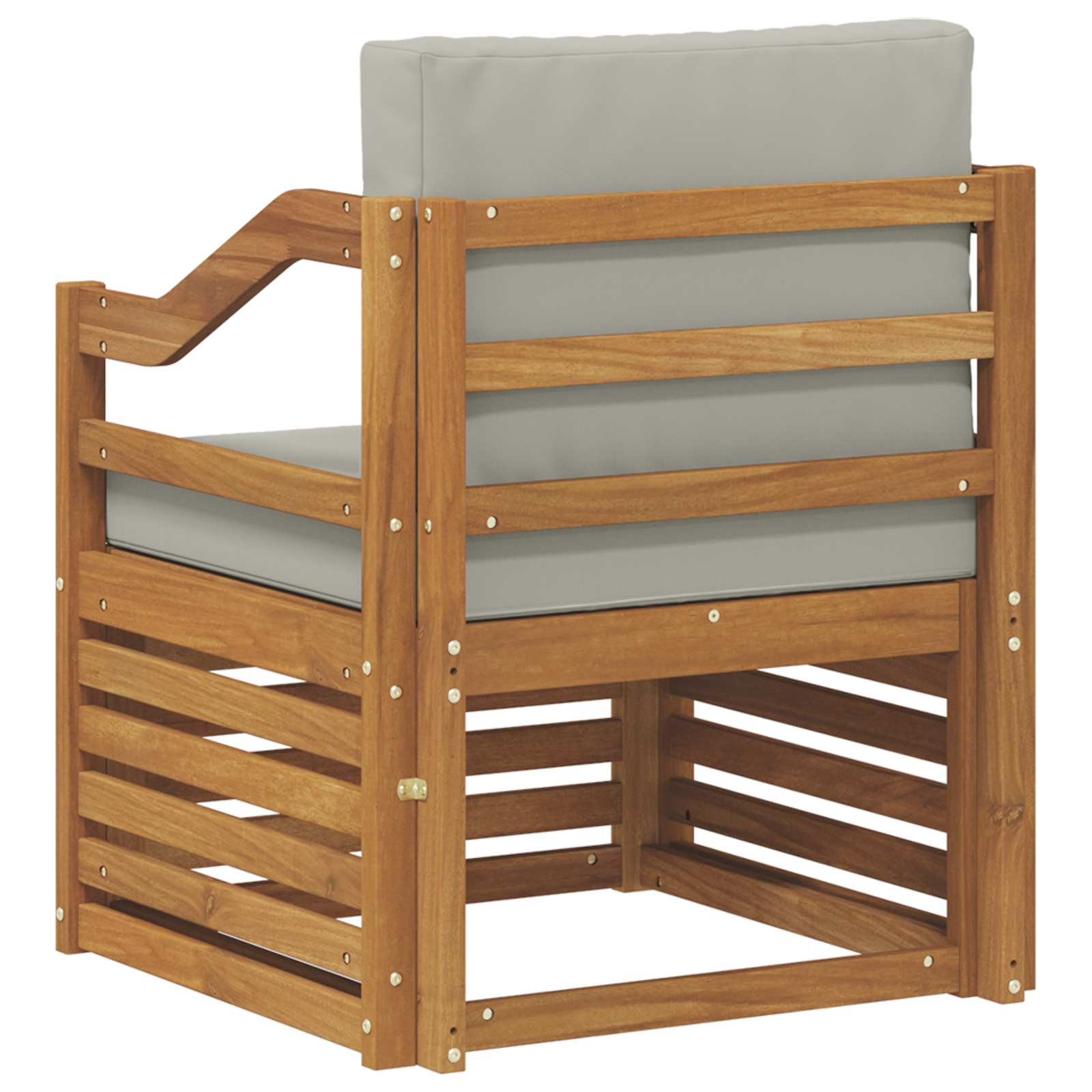 Outdoor-Sofa Massives Akazienholz und Polyester Natur