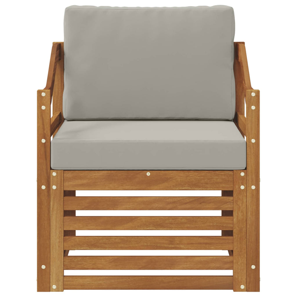 Outdoor-Sofa Massives Akazienholz und Polyester Natur