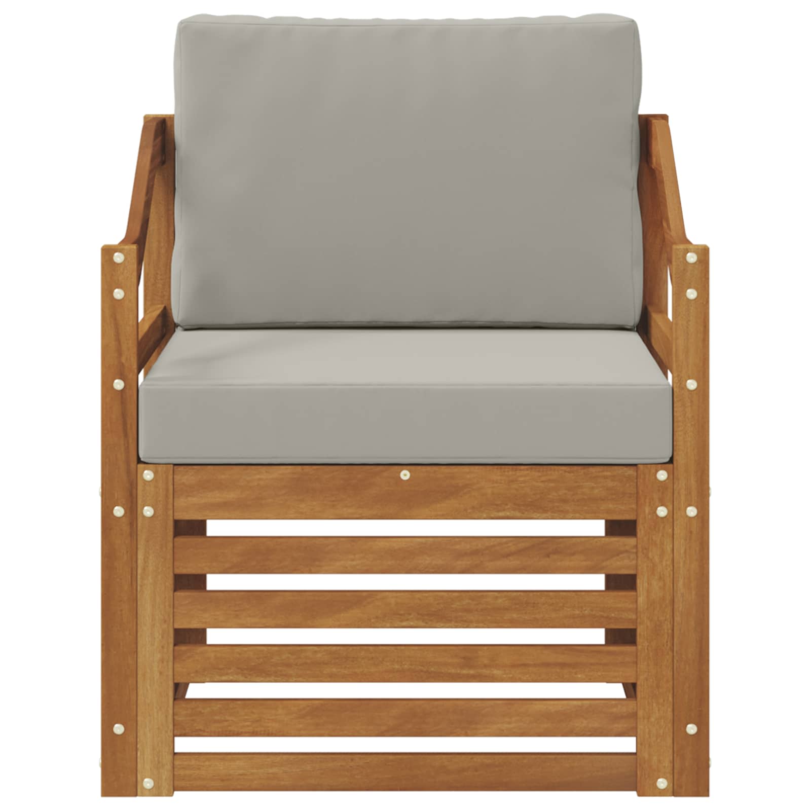 Outdoor-Sofa Massives Akazienholz und Polyester Natur