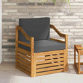 Outdoor-Sofa Massives Akazienholz und Polyester Natur
