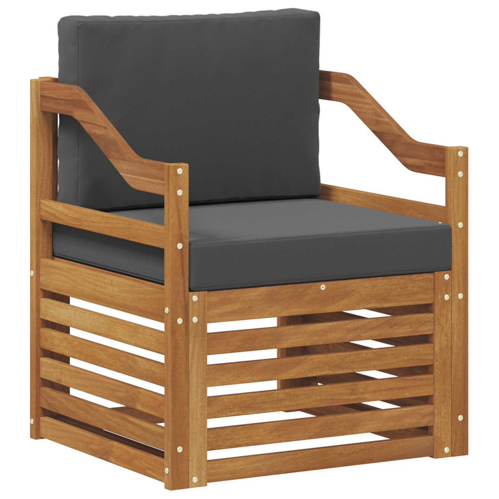 Outdoor-Sofa Massives Akazienholz und Polyester Natur