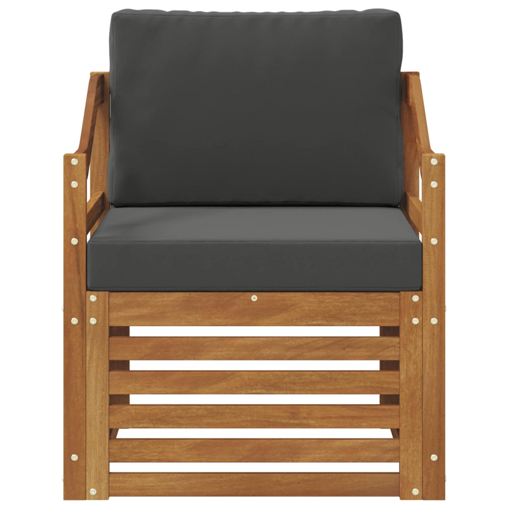 Outdoor-Sofa Massives Akazienholz und Polyester Natur