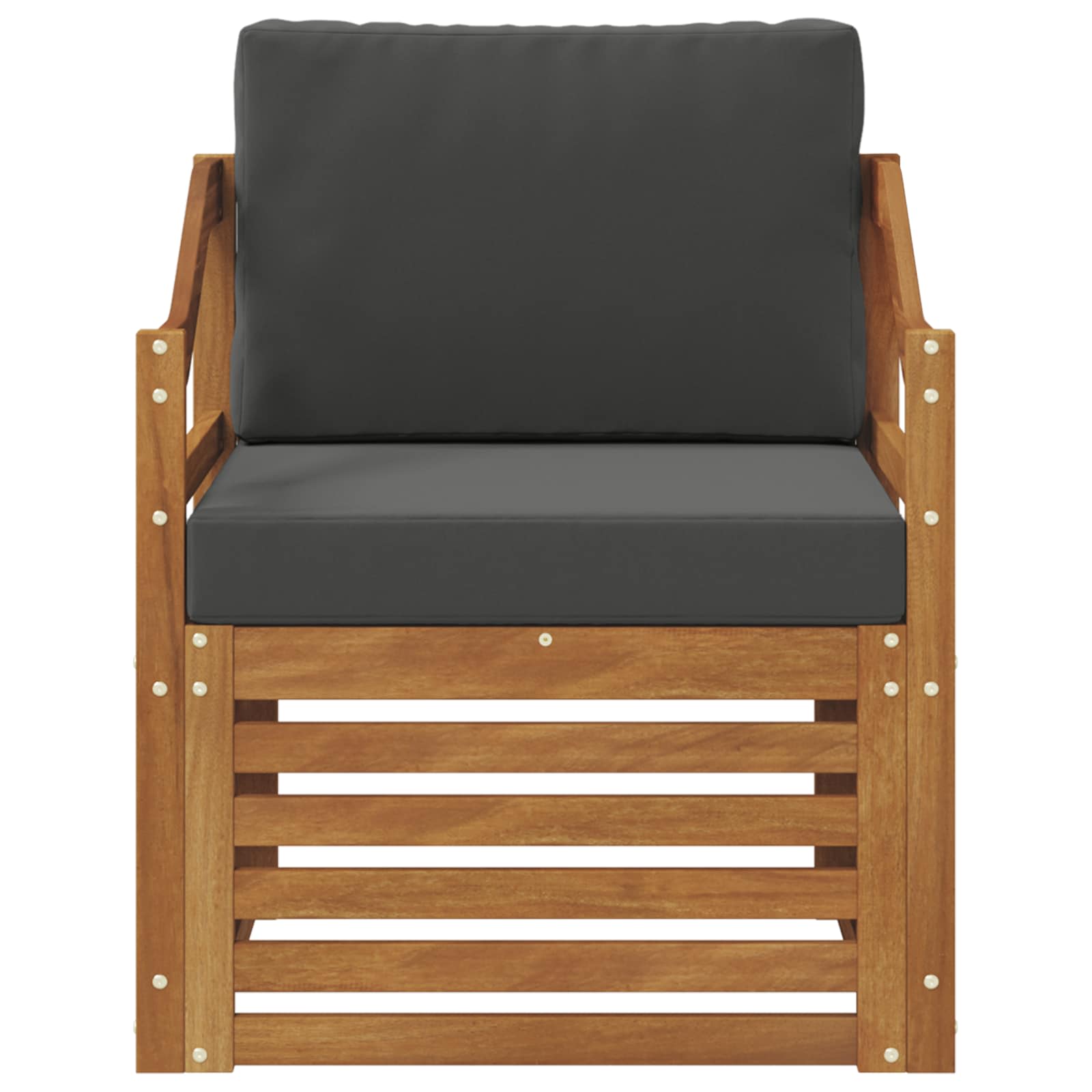 Outdoor-Sofa Massives Akazienholz und Polyester Natur