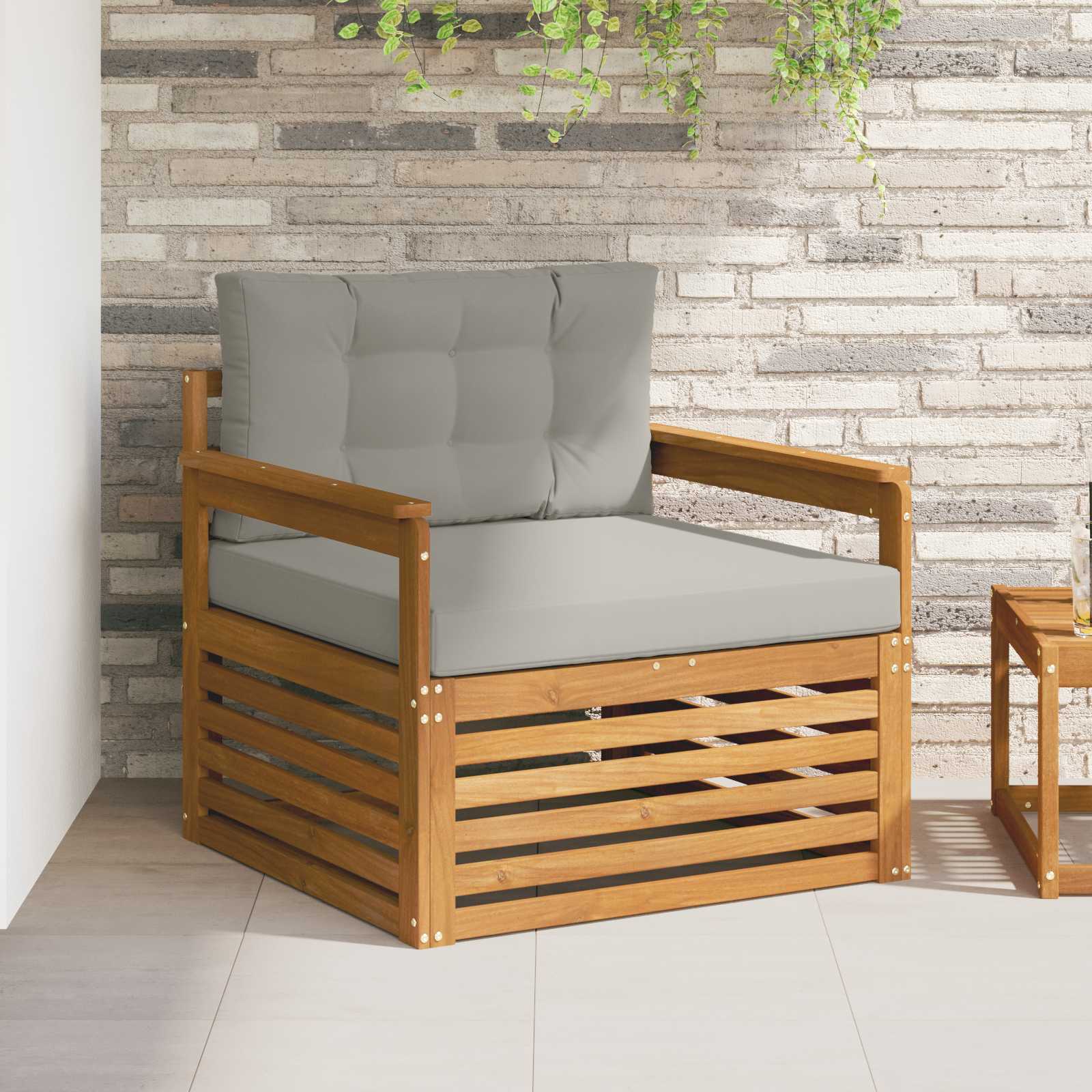 Outdoor-Sofa Massives Akazienholz und Polyester
