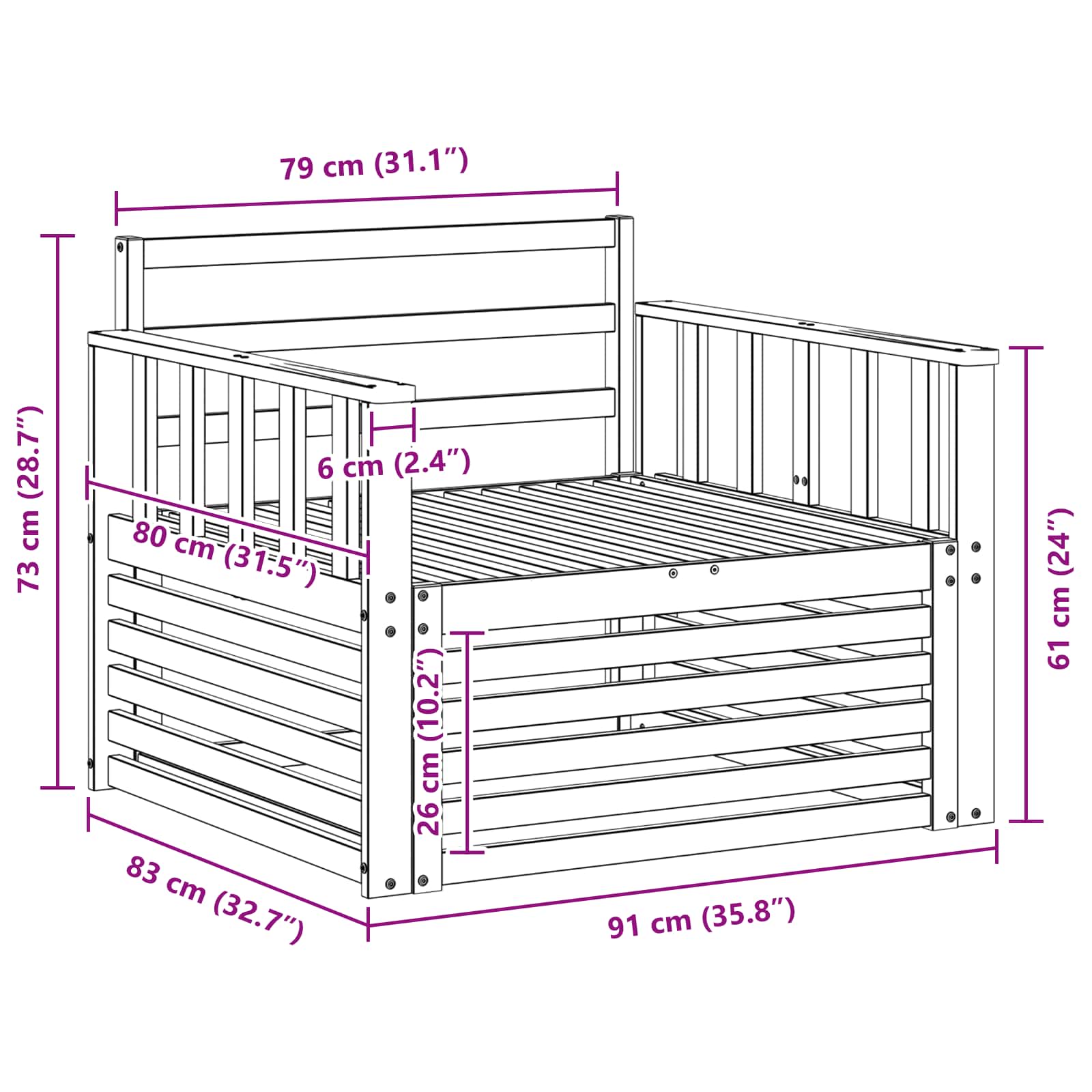 2 Stück Outdoor-Sofa Natur