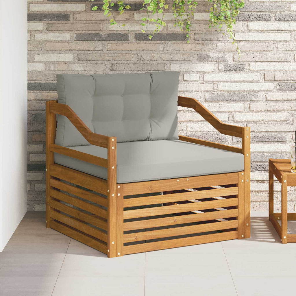 Outdoor-Sofa Natürlich und Hellgrau