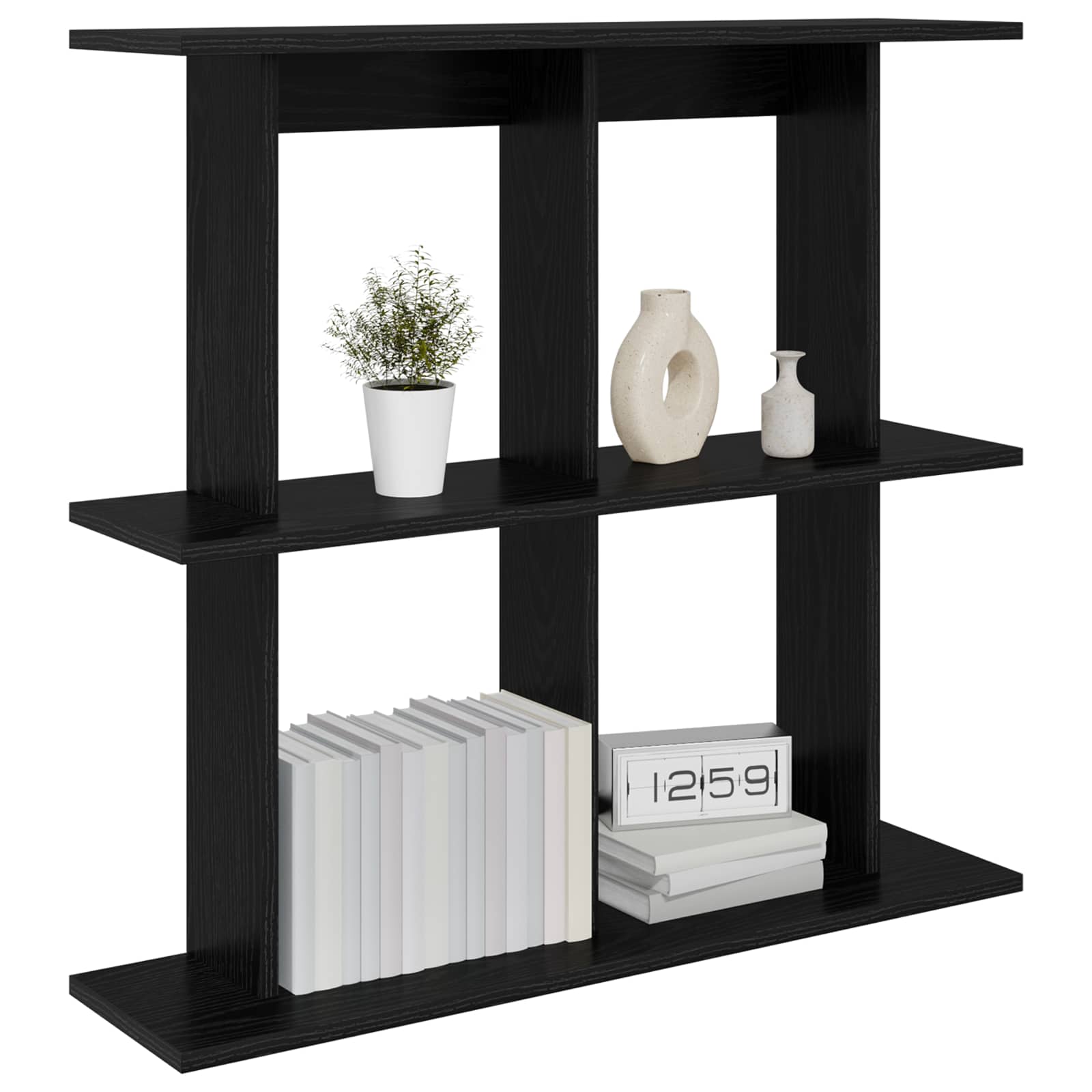 Wandregal Wandhalterung Schwarz 80 x 20 x 75 cm Holzwerkstoff