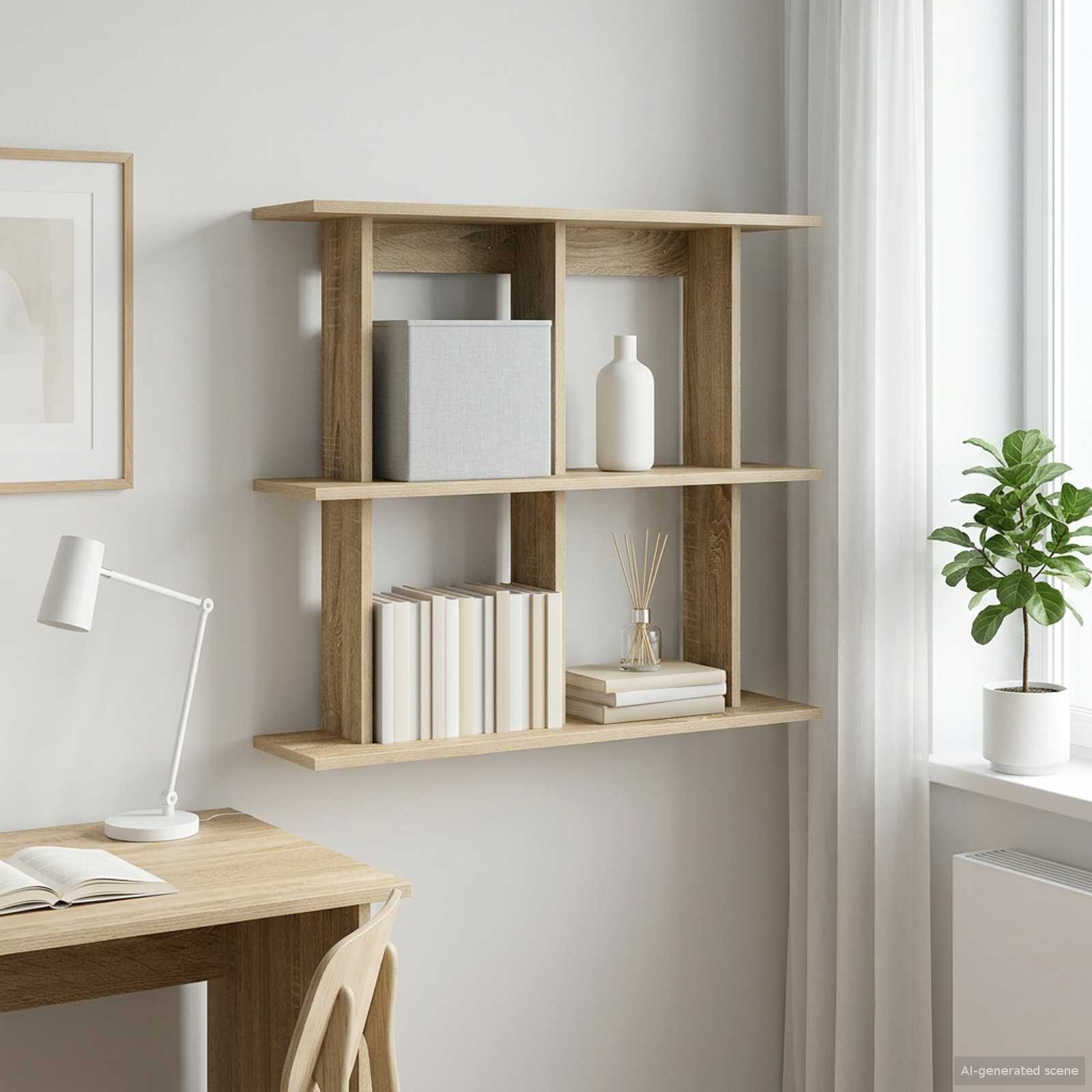 Wandregal Wandhalterung Braun 80 x 20 x 75 cm Holzwerkstoff
