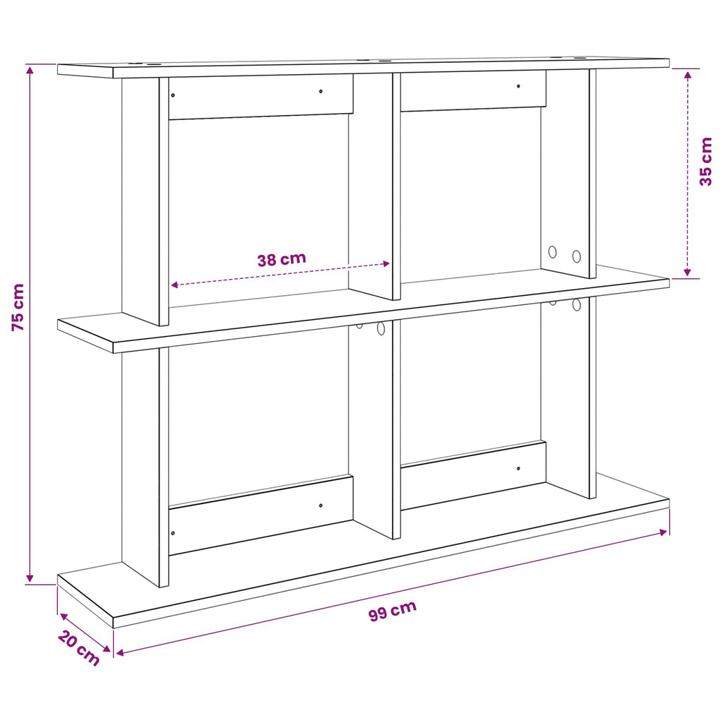 Wandregal Wandhalterung Braun 100 x 20 x 75 cm Holzwerkstoff