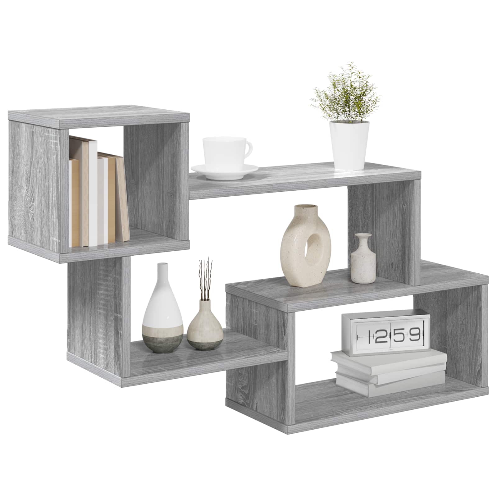 Schwebendes Regal Wandhalterung Grau 87 x 20 x 55 cm