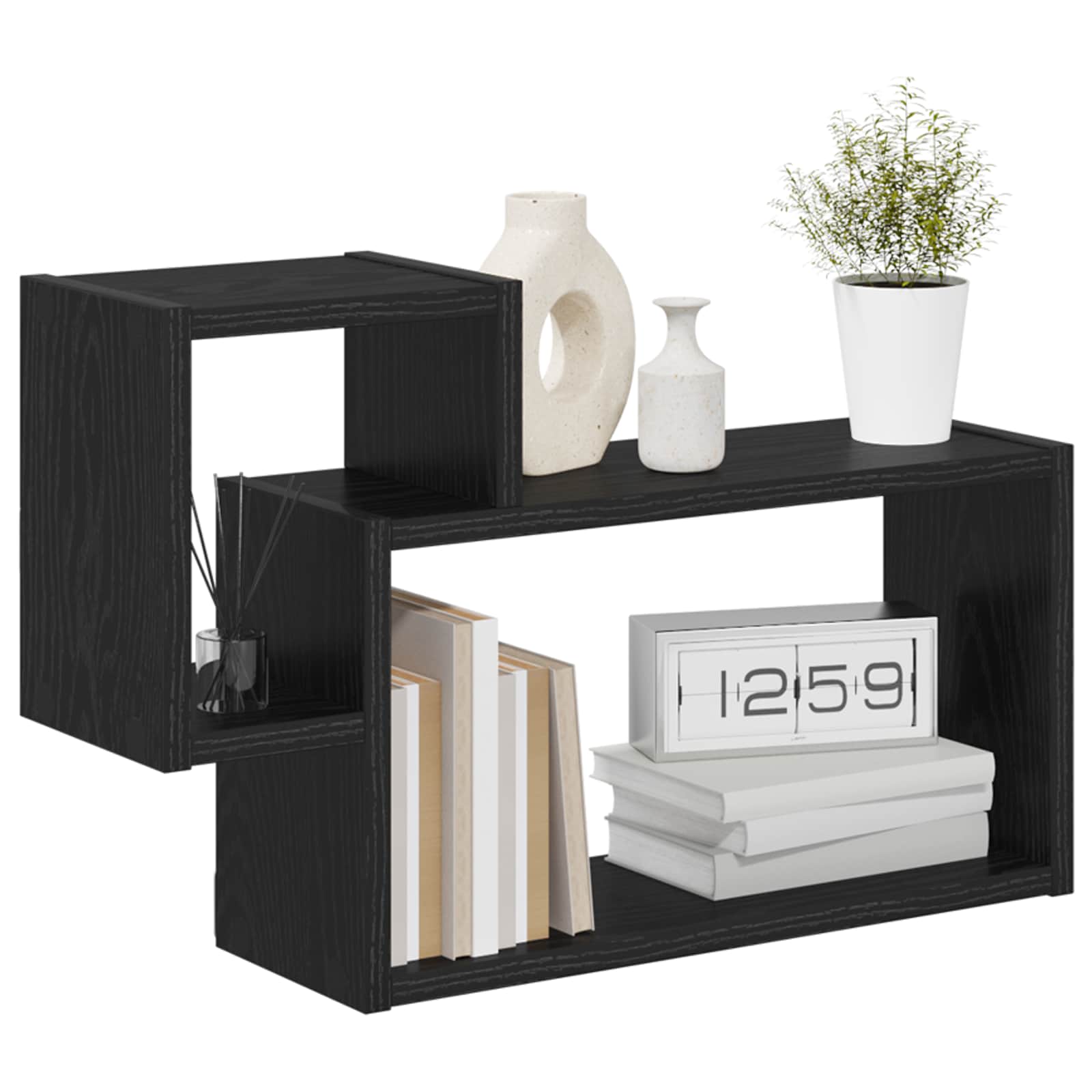 Wandregal Wandhalterung Schwarz 55 x 15 x 35 cm Holzwerkstoff