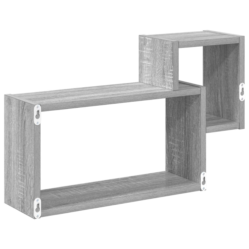 Wandregal Wandhalterung Grau 55 x 15 x 35 cm Holzwerkstoff