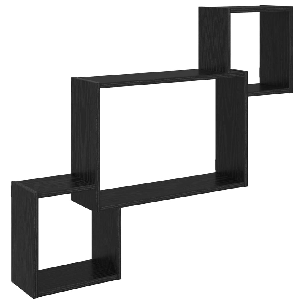 Wandregal Wandhalterung Schwarz 91,5 x 15 x 76 cm Holzwerkstoff
