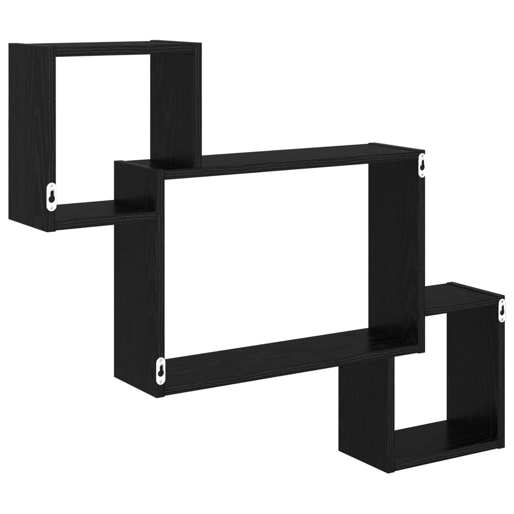 Wandregal Wandhalterung Schwarz 91,5 x 15 x 76 cm Holzwerkstoff