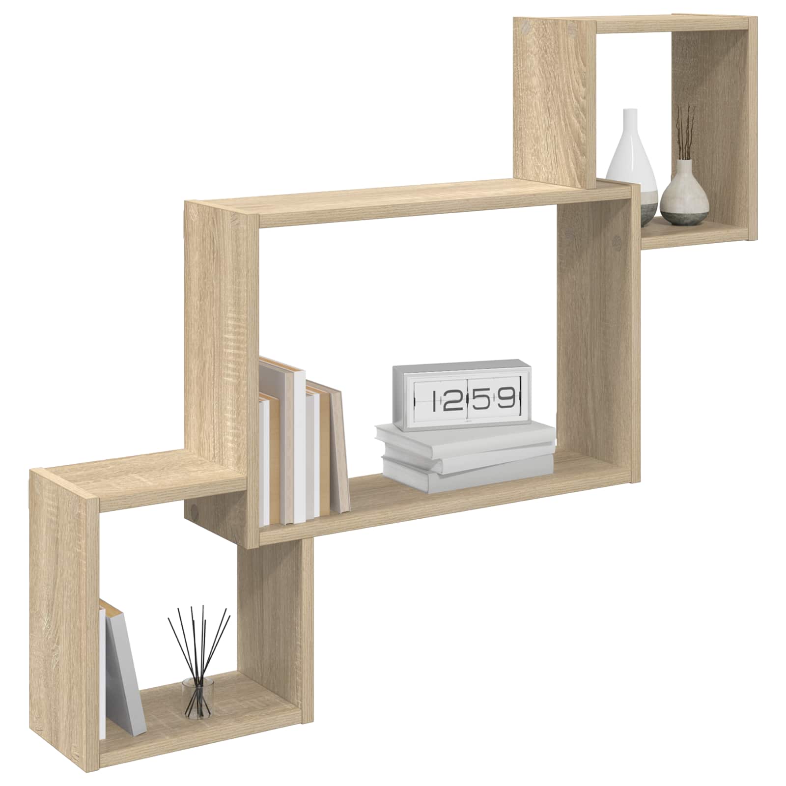 Wandregal Wandhalterung Braun 91,5 x 15 x 76 cm Holzwerkstoff