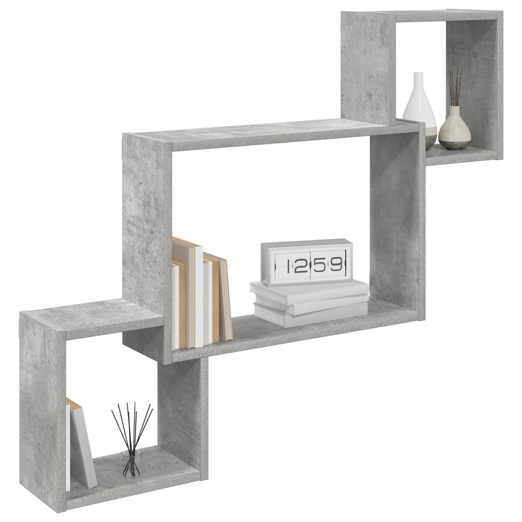 Wandregal Wandhalterung Grau 91,5 x 15 x 76 cm Holzwerkstoff