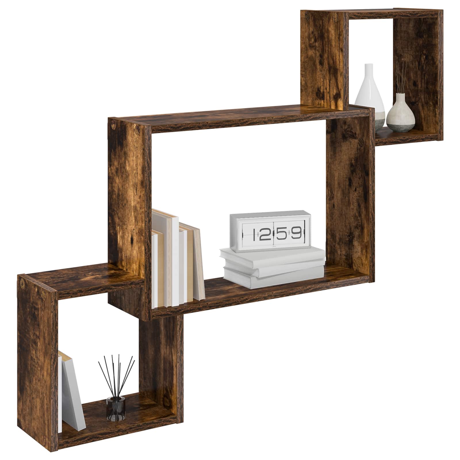 Wandregal Wandhalterung Braun 91,5 x 15 x 76 cm Holzwerkstoff