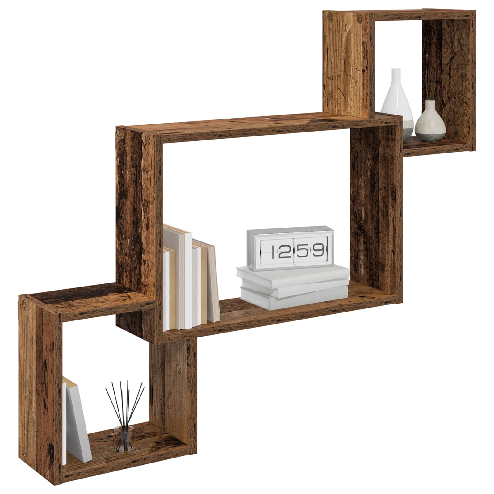Wandregal Wandhalterung Braun 91,5 x 15 x 76 cm Holzwerkstoff