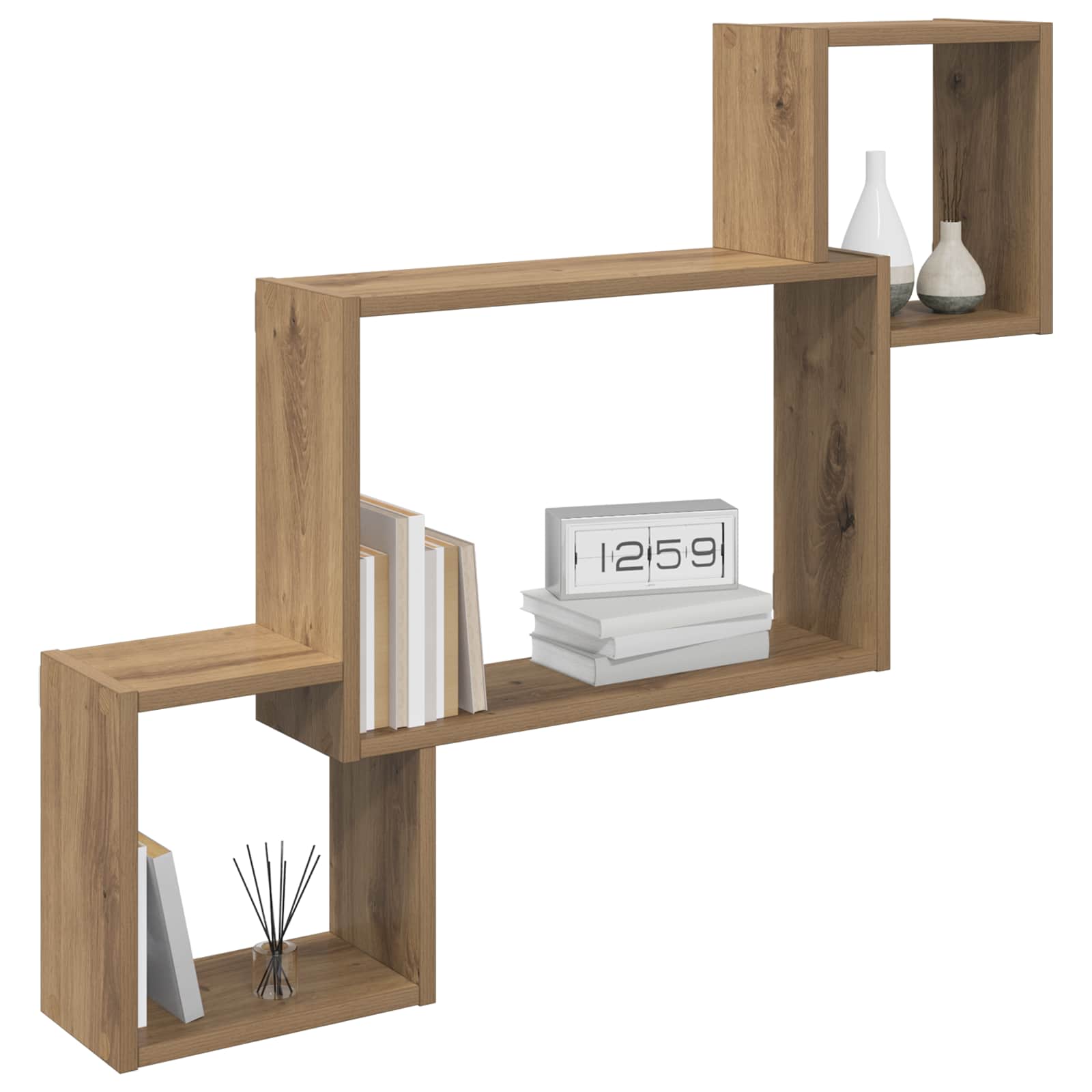 Wandregal Wandhalterung Braun 91,5 x 15 x 76 cm Holzwerkstoff