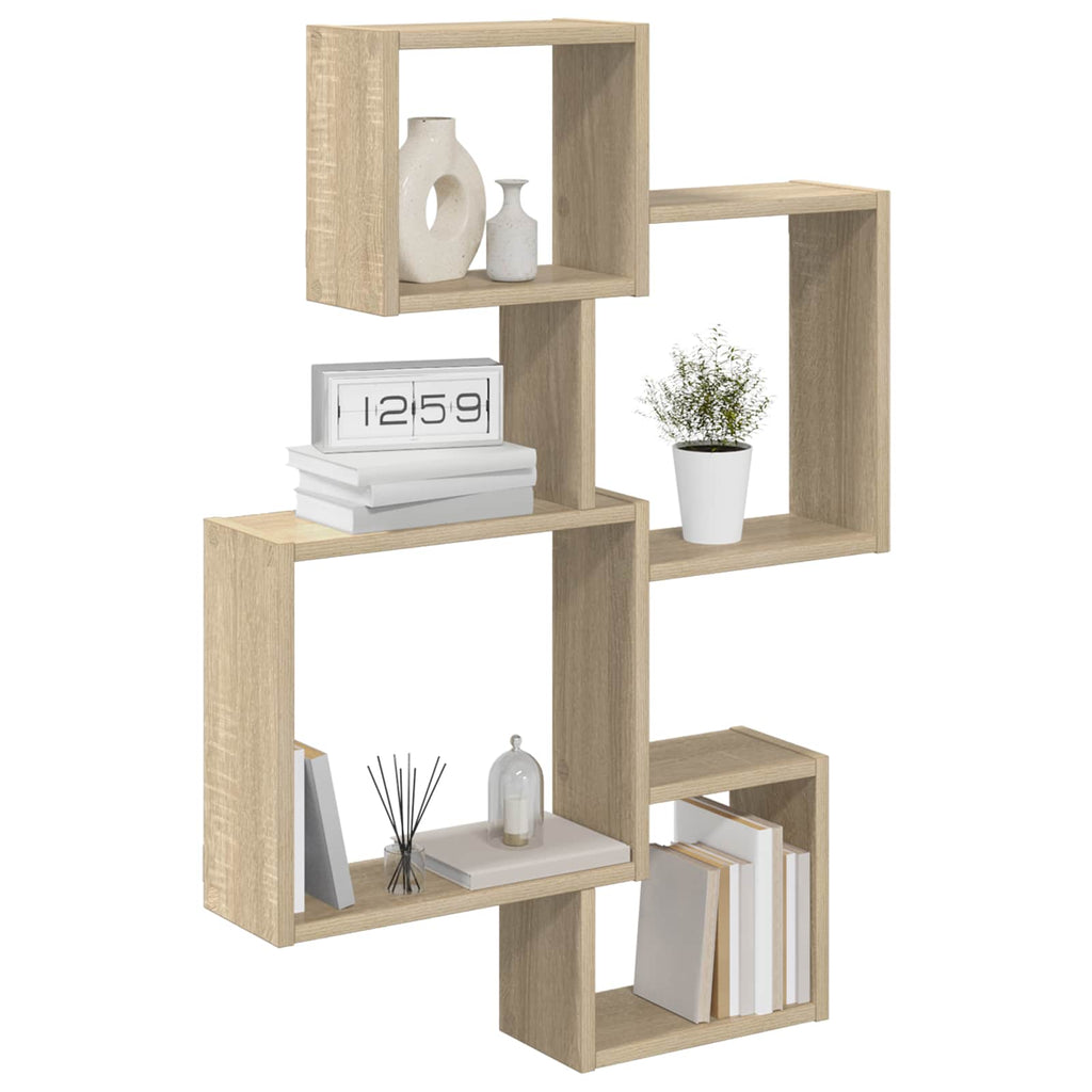 Wandwürfelregale Wandhalterung Braun 64 x 13,5 x 91,5 cm