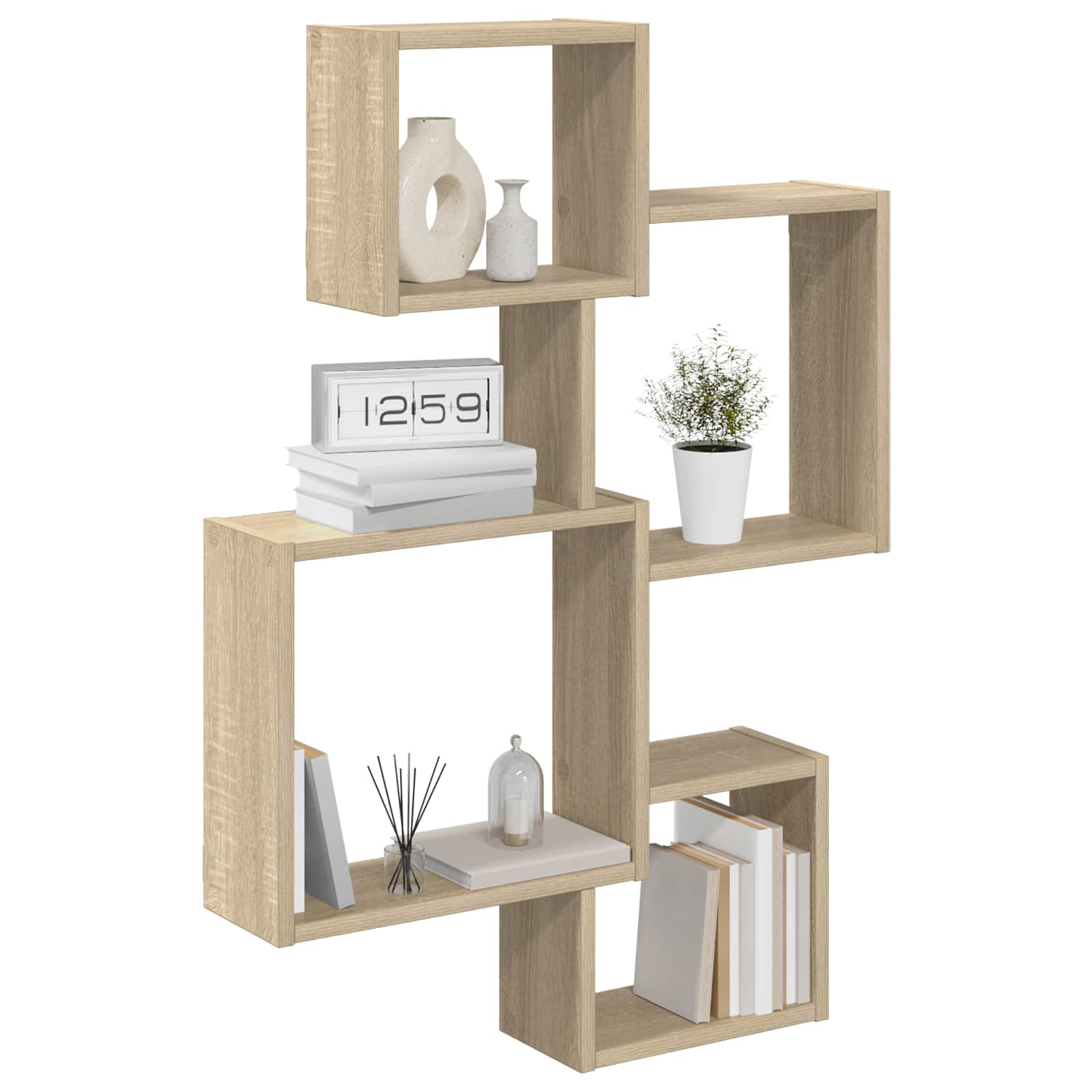 Wandwürfelregale Wandhalterung Braun 64 x 13,5 x 91,5 cm