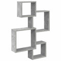 Wandwürfelregale Wandhalterung Grau 64 x 13,5 x 91,5 cm