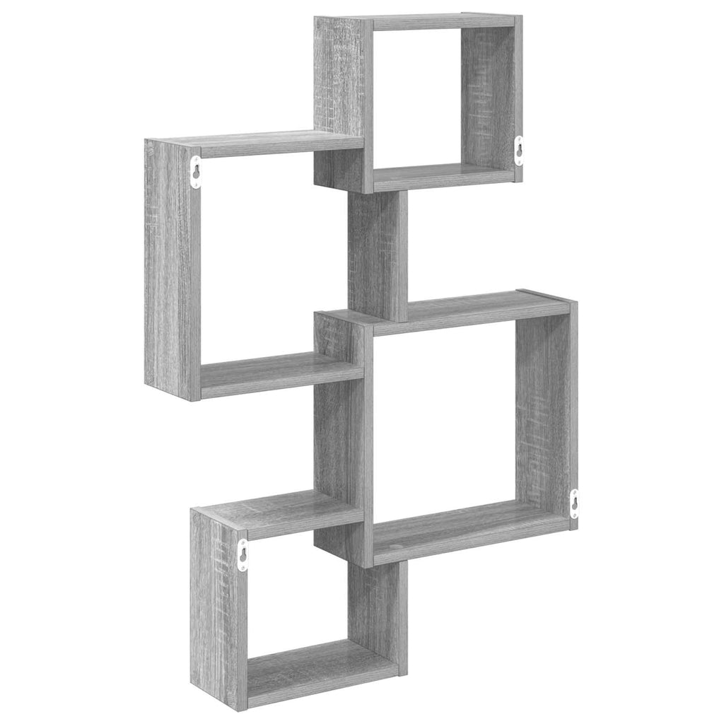 Wandwürfelregale Wandhalterung Grau 64 x 13,5 x 91,5 cm