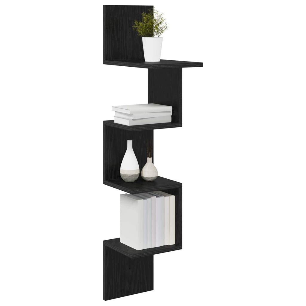 Wandregal Wandhalterung Schwarz 32 x 21 x 107 cm Holzwerkstoff