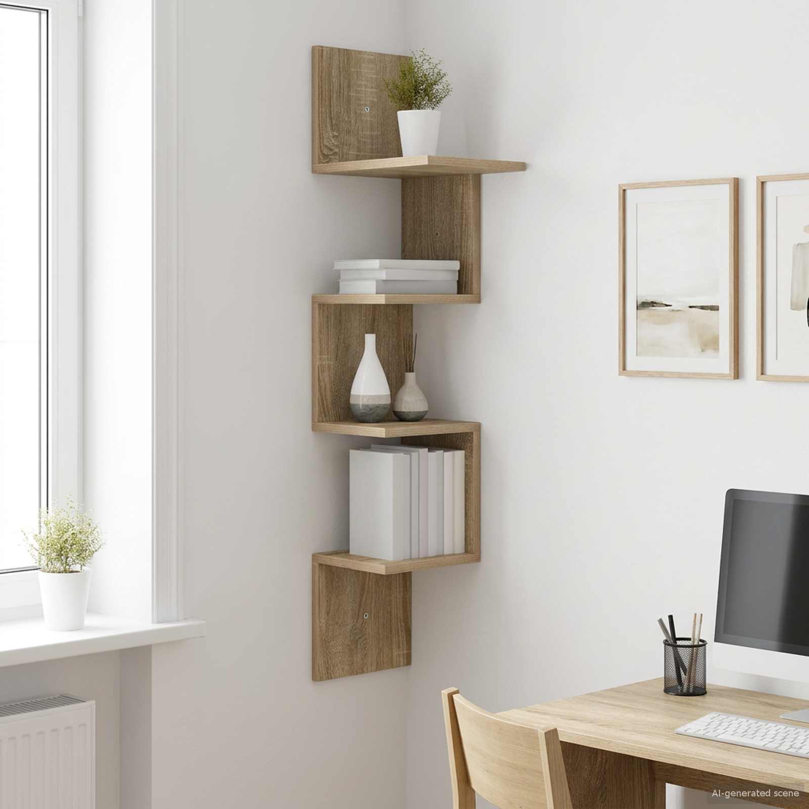 Wandregal Wandhalterung Braun 32 x 21 x 107 cm Holzwerkstoff
