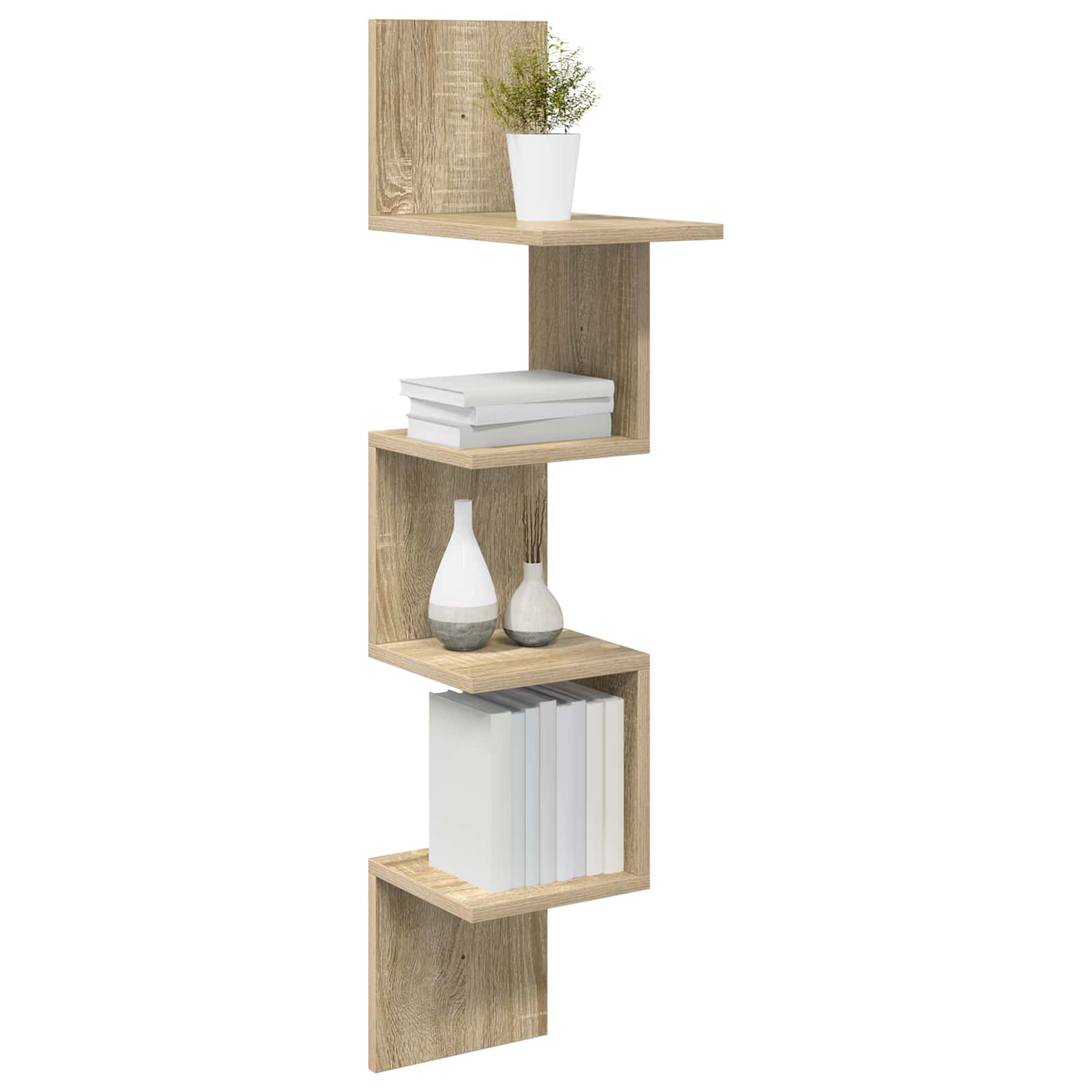 Wandregal Wandhalterung Braun 32 x 21 x 107 cm Holzwerkstoff