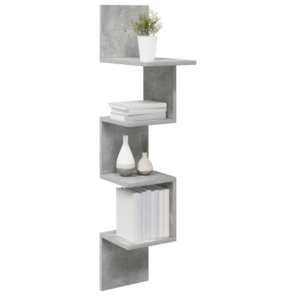 Wandregal Wandhalterung Grau 32 x 21 x 107 cm Holzwerkstoff
