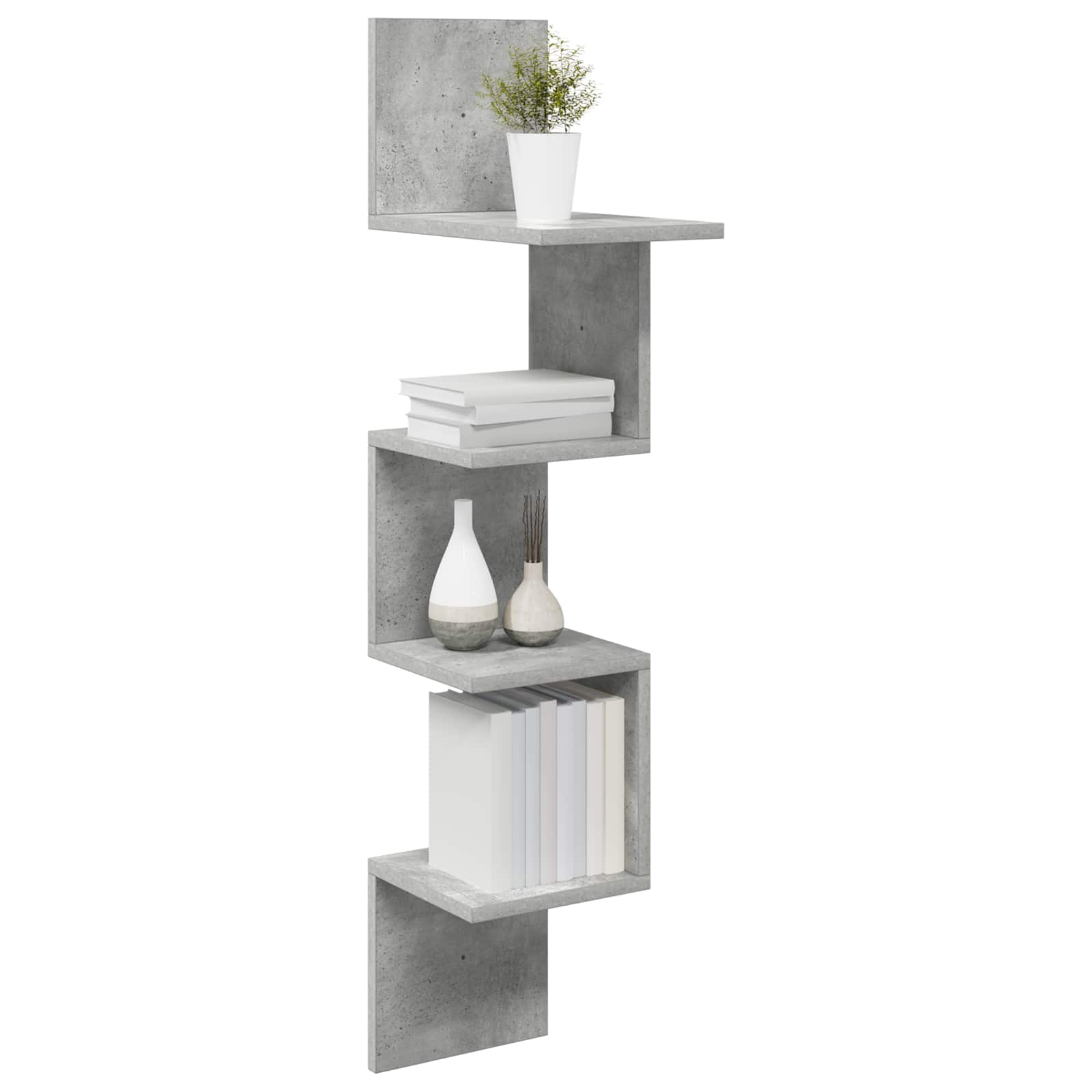 Wandregal Wandhalterung Grau 32 x 21 x 107 cm Holzwerkstoff