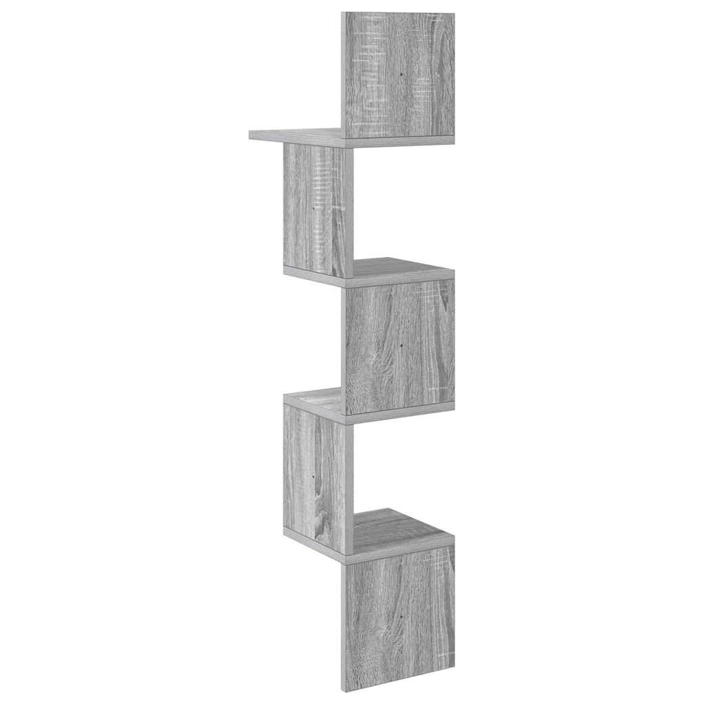 Wandregal Wandhalterung Grau 32 x 21 x 107 cm Holzwerkstoff