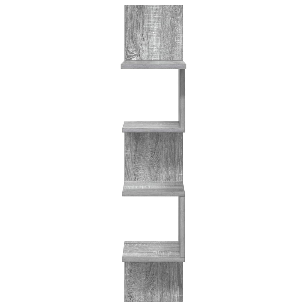 Wandregal Wandhalterung Grau 32 x 21 x 107 cm Holzwerkstoff