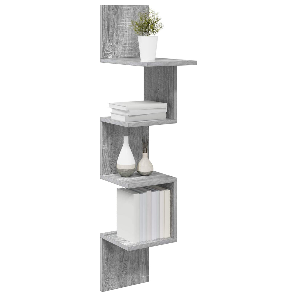 Wandregal Wandhalterung Grau 32 x 21 x 107 cm Holzwerkstoff