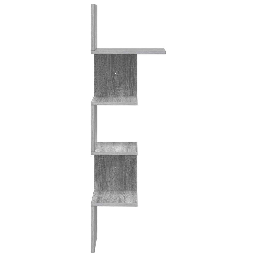 Wandregal Wandhalterung Grau 32 x 21 x 107 cm Holzwerkstoff