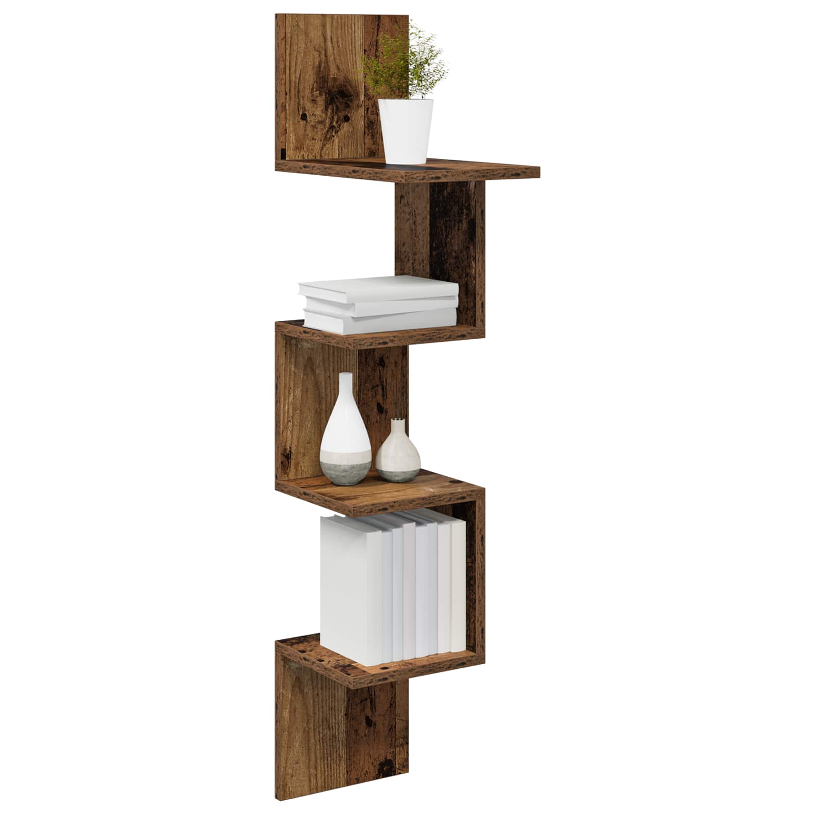 Wandregal Wandhalterung Braun 32 x 21 x 107 cm Holzwerkstoff