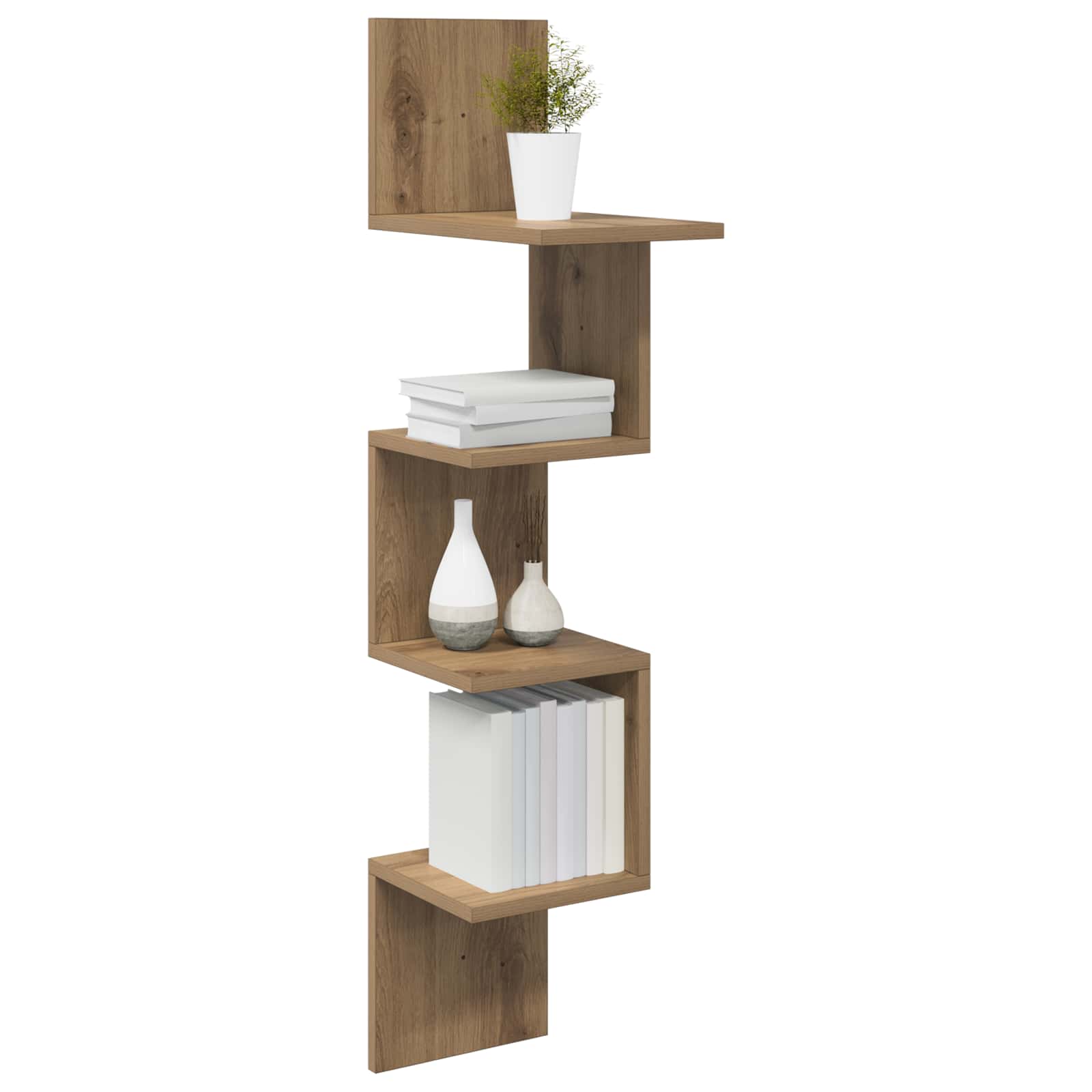 Wandregal Wandhalterung Braun 32 x 21 x 107 cm Holzwerkstoff