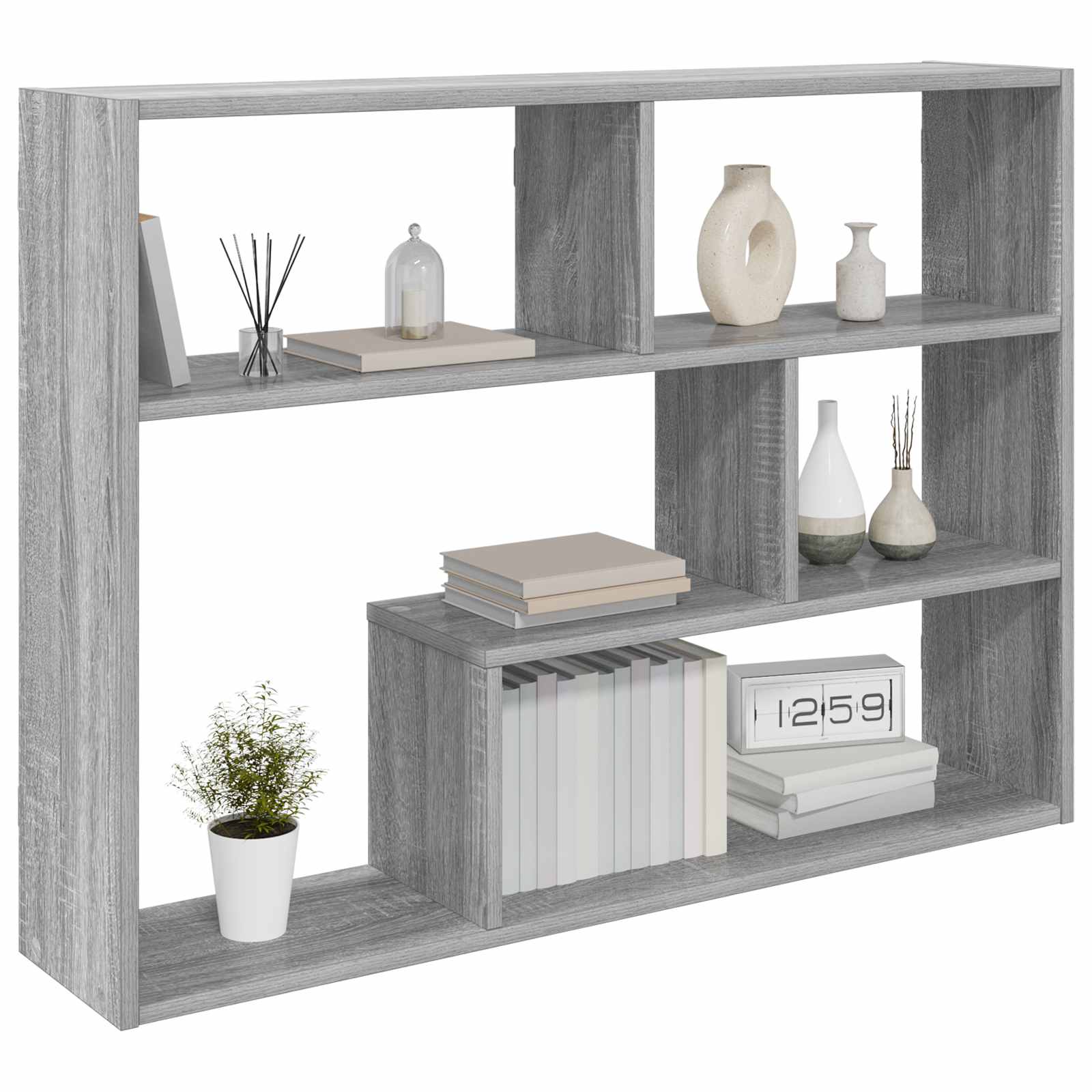 Wandregal Wandhalterung Grau 95 x 20 x 69,5 cm Holzwerkstoff