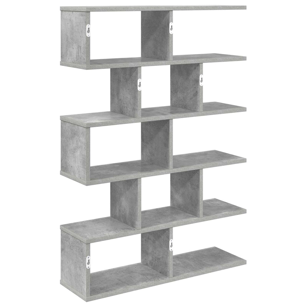 Wandregal Betongrau 70 x 20 x 100 cm Holzwerkstoff