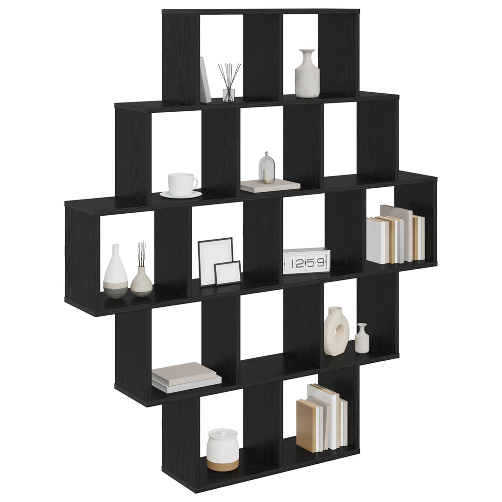 Wandregal Schwarze Eiche 120 x 20 x 136 cm Holzwerkstoff