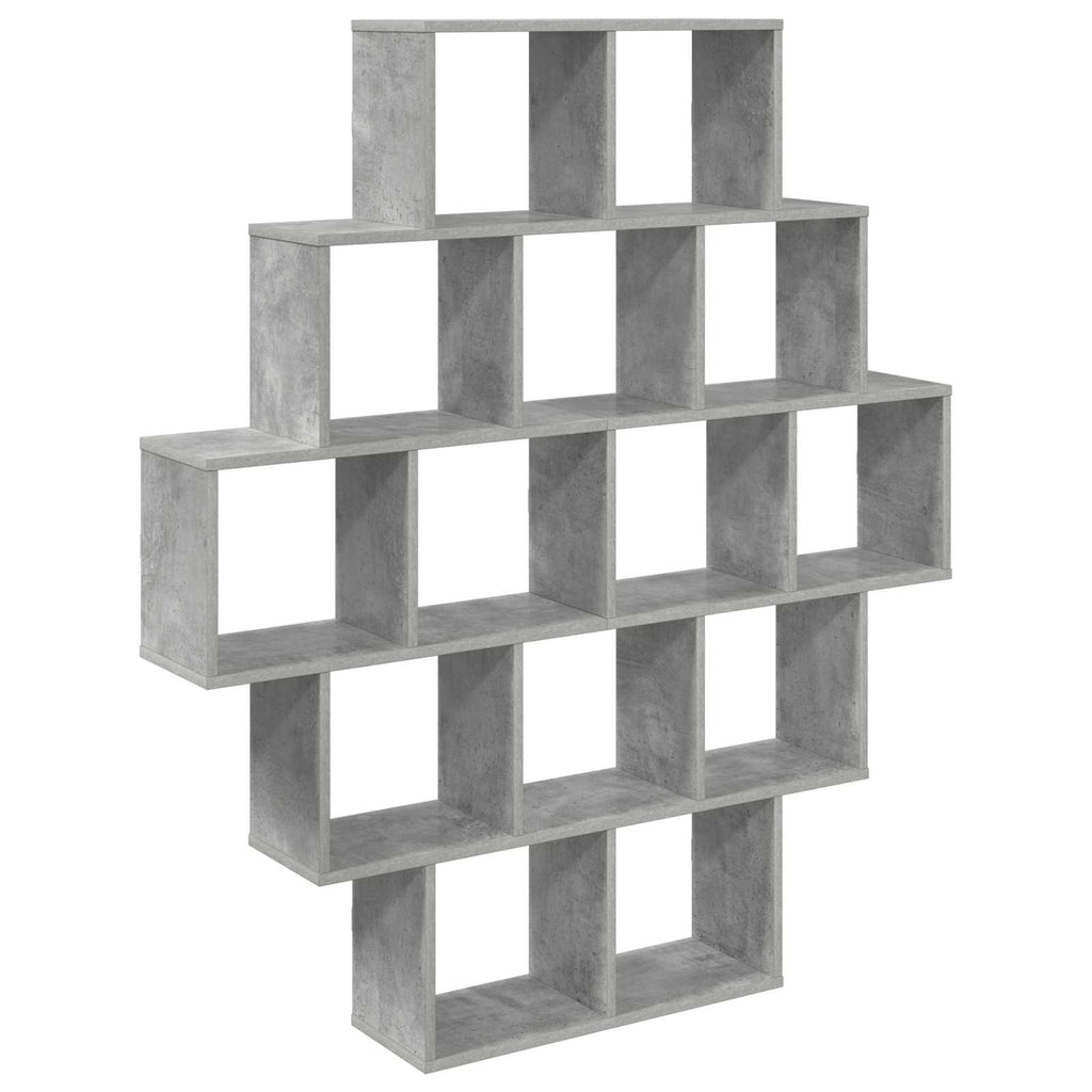 Wandregal Betongrau 120 x 20 x 136 cm Holzwerkstoff